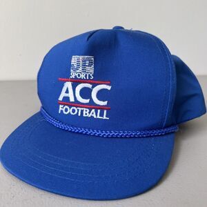 ACC Football JP Sports Hat Cap Blue Adjustable Snapback 80s 90s Vintage